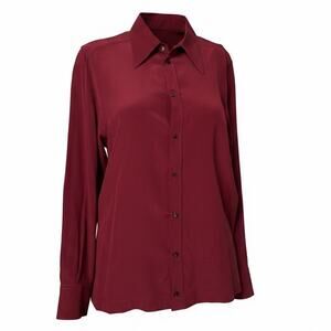 authentic Dolce & Gabbana Martini Burgundy Red Silk Shirt size IT 39 US 4
